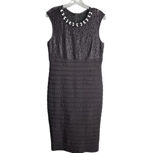 Scarlett Womens Black Cocktail Dress Sz 10 Romantic Coquette